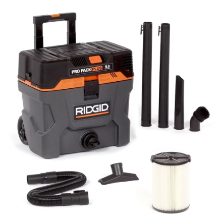téléchargement (4) RIDGID Aspirateur eau et poussière PRO PACK PLUS 37,5L (10 gal) 5,0 HP crête avec filtre, tuyau et accessoires – Image 1
