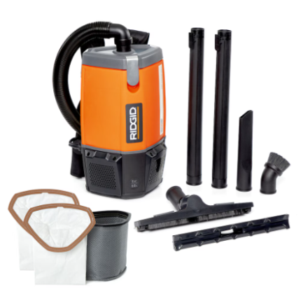 RIDGID Aspirateur dorsal NXT 5,7 l (6 qt) avec filtres, tuyau et accessoires (pour les débris secs seulement)