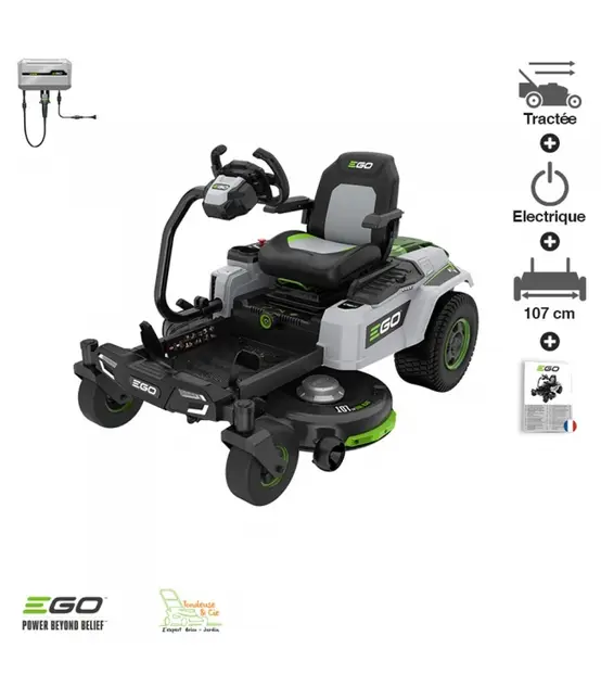 73c66da0e83942cfa9b28d317b052e9d Tracteur tondeuse sur batterie avec volant EgoPower 107 cm ZT4201ES – Image 1