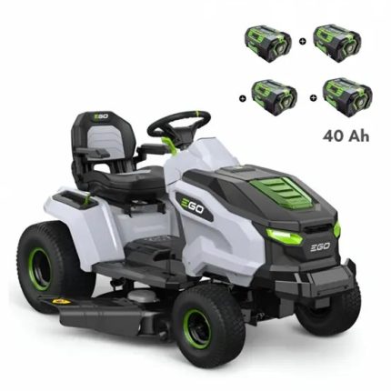 PACK Tracteur tondeuse autoportée à éjection latérale et mulching, 4 batteries 10Ah et chargeur rapide - EGO TR4201E