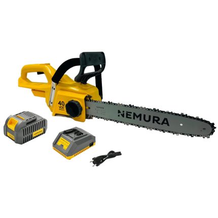 Tronçonneuse à batterie NEMURA 40V + Batterie 4Ah + Chargeur rapide – Coupe de 40cm