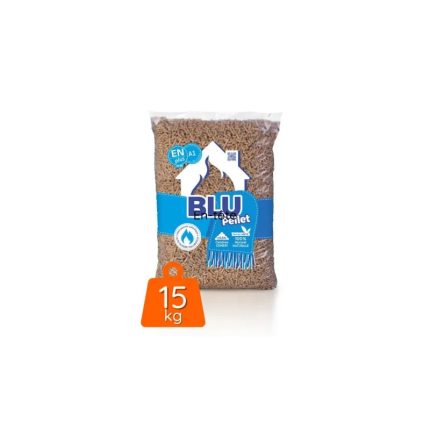 Granulés de bois Blu Pellet 100 % épicéa ENplus A1 – palette de 72 sacs de 15 kg (1080 kg)